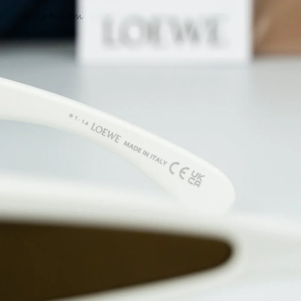 Loewe Men Sunglasses White Brown Gold Mirror Pilot LW40132I 25G NEW AUTHENTIC
